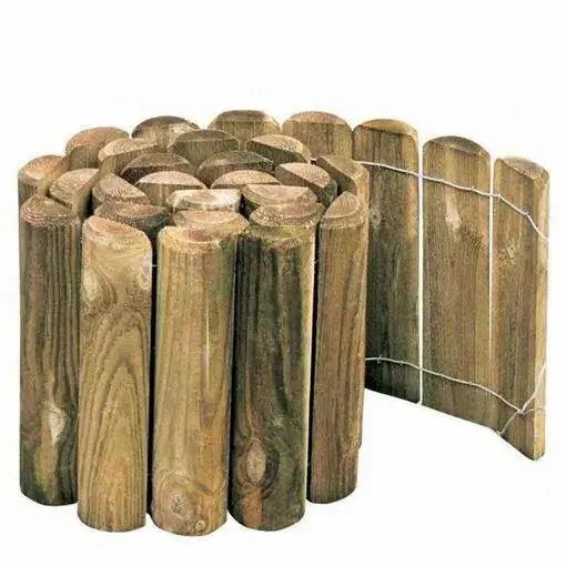 PAPILLON borde de Madera 6x20 cm, Longitud 2 Metros. valla de Madera Flexible, Rollborder con Madera tratada, Delimitador de Jardin. - 1