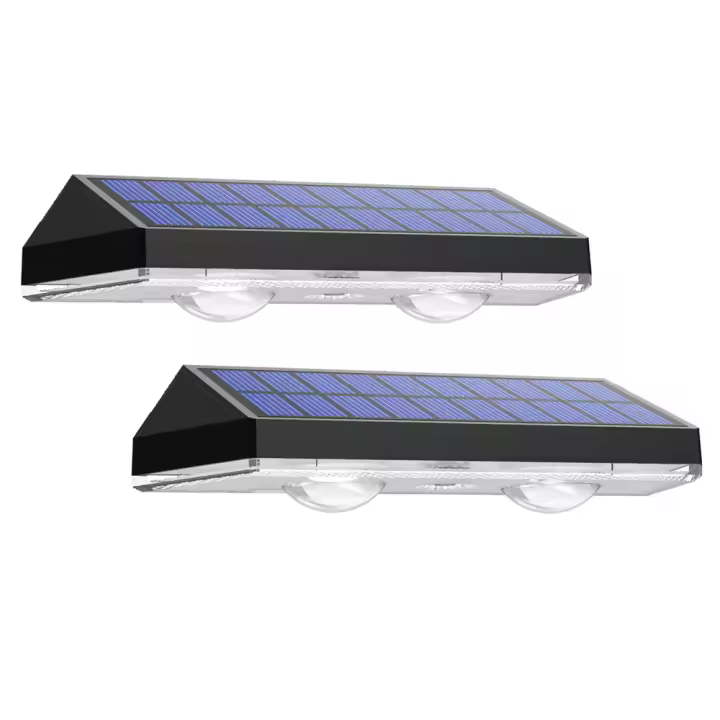 2PCS Luces Solares Para Valla LED RGB Y Blanco Cálido IP65 Impermeables Luces De Escalera Exterior Lámpara Decorativa T-SUNRISE - 1