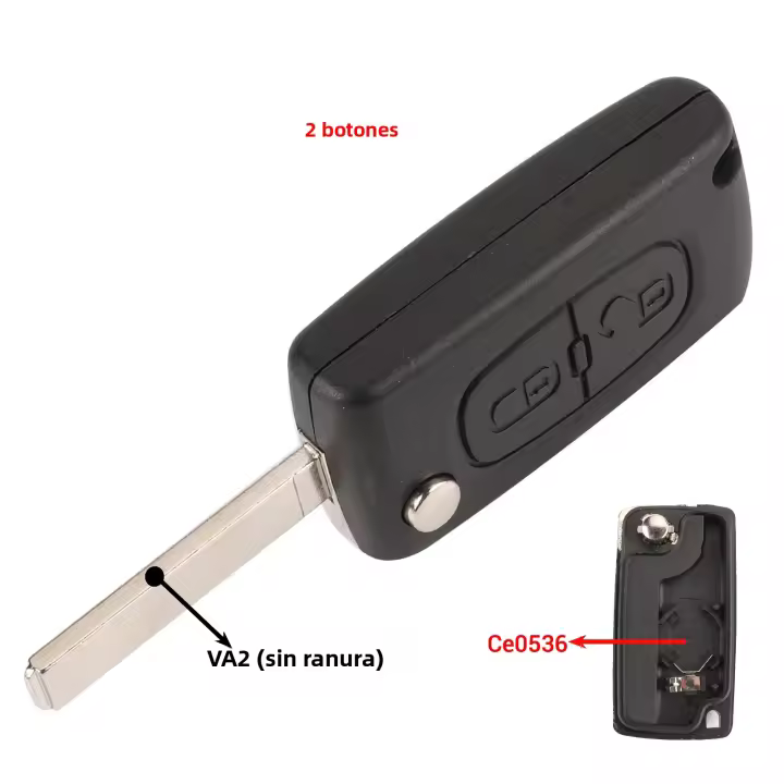 Carcasa De Llave Remota Plegable Jingyuqin Para Peugeot 107 206 307 407 408 Citroen C2 C3 C4 C5 C6 CE0523/0536 ABS Sin Personalización - 1