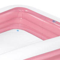Piscina hinchable rectangular INTEX color rosa, para niños y niñas, piscinas infantiles, medidas 305x183x56cm, capacidad 1050L, incluye parche de reparación - details 4
