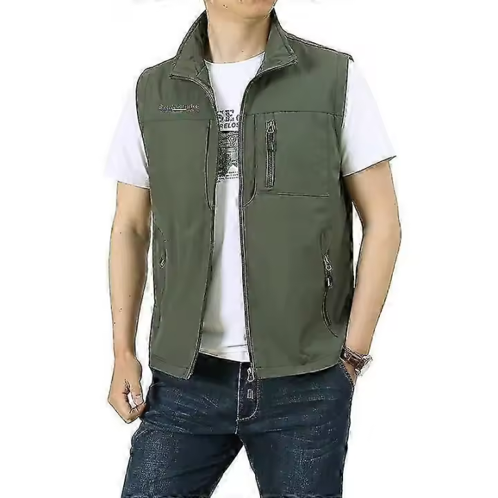 Chaleco de trabajo de verano al aire libre de los hombres primavera multi-bolsillos chaleco táctico gran tamaño M-6XL hombre senderismo pesca sin mangas chaquetas - 1