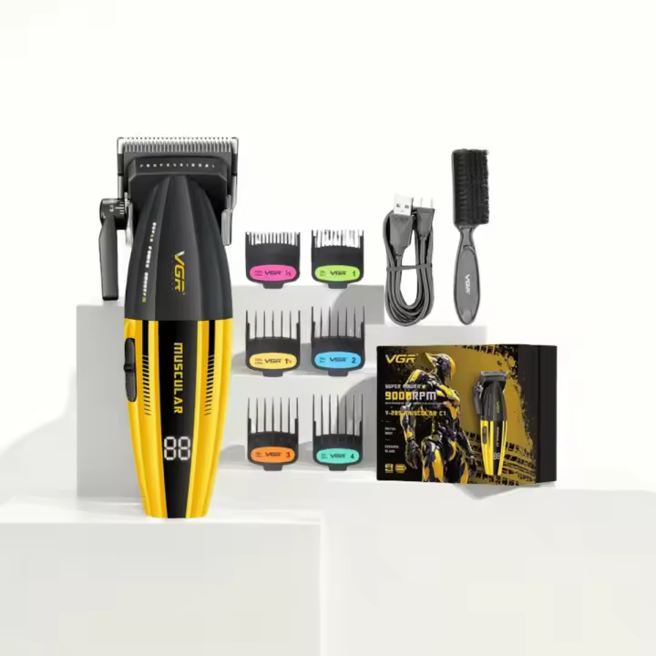 VGR Afeitadora Profesional Para Cabello Trimmer De Barbero Ajustable 9000 RPM Afeitadora Metálica Para Hombres V-285 Corte Rápido Y Seco - 1