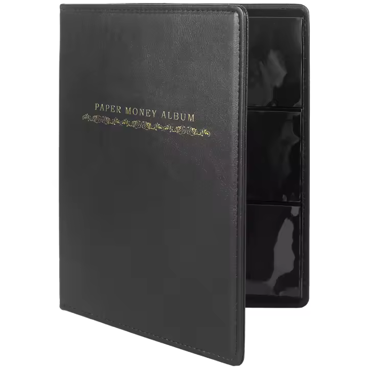 Álbum De Colección De Dinero En Cuero Para Monedas Y Billetes Libro De Documentos Y Boletos Regalo Para Amantes Del Coleccionismo - 1