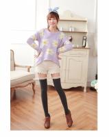 Medias Altas Hasta La Rodilla Para Mujer Algodón Y Poliéster Espesas Para Otoño E Invierno Medias De Punto Con Rayas Verticales Y Colores Sólidos - details 8