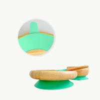 Juego de Vajilla de bambú para bebé con Plato Harvard, Bol con Ventosa y Cuchara de Silicona - Althea Living - details 0