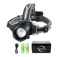 Linterna Frontal LED Recargable De 30W Con Zoom Telescópico USB Tipo-C Para Pesca En El Mar Y Camping Luz De Trabajo Potente Y Ángulo Amplio 180° Impermeable - details 1