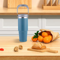 Taza De Viaje Aislada De Acero Inoxidable De 30oz Con Mango Y Capucha Para Bebidas Frías Y Calientes 901ml-1L Portátil Para Coche - details 8