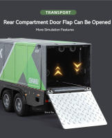 Juguete Educativo Para Niños Camión De Contenedores De Aleación De Zinc Con Puertas Abiertas Y Luz Sonido Vehículo De Transporte Maqueta De Coche a Escala 1:32 Verde Azul - details 10
