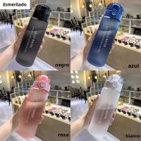 Botella De Agua Transparente Para Deporte 780ml Portátil Para Gimnasio Y Viajes a Prueba De Fugas Con Tapa Estilo Moderno En Colores Rosa Azul Negro Y Blanco - details 2