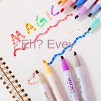 Juego De 12 Lápices De Resaltador Mágicos De Color Cambio Doble Para Estudiantes Diario Scrapbooking Pintura DIY Oficina Y Clase - details 4