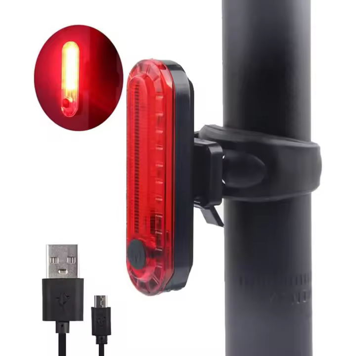 Luces traseras para bicicleta: 2 luces traseras para bicicleta, lámpara trasera impermeable LED COB recargable por USB, 4 modos de iluminación para garantizar seguridad y visibilidad - 1