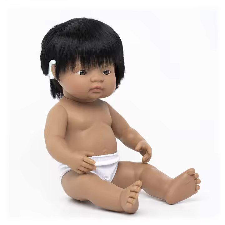 Muñeco latinoamericano implante coclear 38 cm - 1