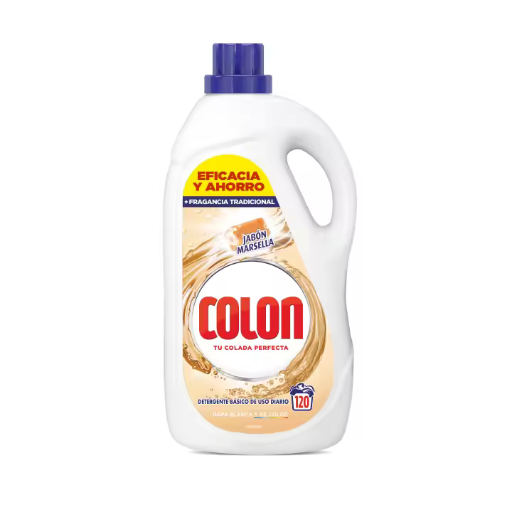 Colon Detergente para la Ropa Gel Marsella 120 lavados 5,4 litros, Limpieza Profunda, Fragancia Duradera - 1