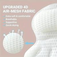 Almohada de baño de spa de lujo con tecnología de malla de aire 4D, hipoalergénica, ventosa antideslizante, soporte para cuello y espalda, secado rápido, lavable a máquina, accesorio de baño relajante de regalo - details 4