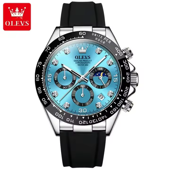 Reloj De Lujo Para Hombre OLEVS Cronógrafo Resistente Al Agua Con Manos Luminosas Reloj Deportivo De Marca Top Cuarzo Fashion Casual - 1