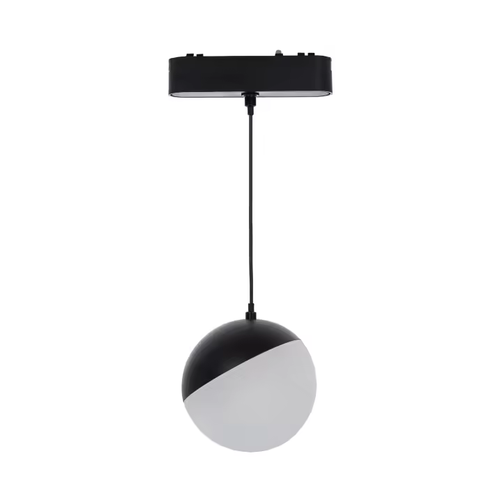 Ledkia Foco Carril Colgante LED Magnético 25mm SuperSlim 10W 48V Ø100 mm Negro 2700K Blanco Cálido - 1