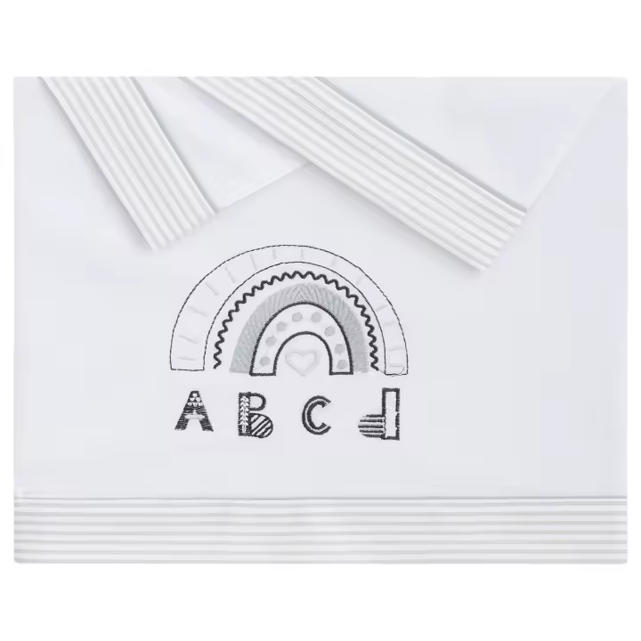 Pekebaby Juego De Sábanas para Cuna 60 X 120 Cm, Bebe Primavera, Verano y Otoño Tipo 100% Algodón Extrasuave Fafricado en España - Mibebestore(bajera+encimera+funda Almohada) - Abc - 1