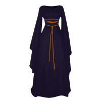Vestido Medieval Vintage Para Mujer Disfraz De Bruja De Halloween Vestido Gótico De Noche De Fiesta Disfraz De Vampiro Estilo Retro Américano - details 12