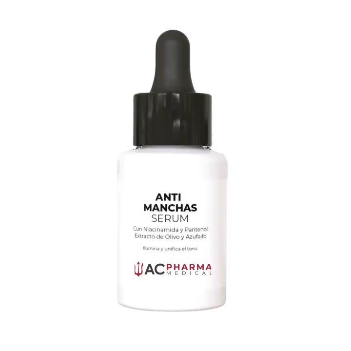 Serum Anti Manchas con Niacinamida y Pantenol | Envase 30 ML | Enriquecido con Extracto de Olivo y Azufaifo para potenciar su poder antimanchas | MUY EFECTIVO para unificar tono de la piel, eliminando manchas y rojeces en la cara | ACPHARMA MEDICAL - 1
