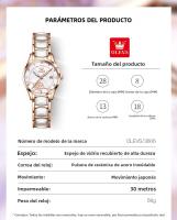 Reloj De Cuarzo Para Mujer OLEVS Movimiento Japonés Resistente Al Agua Acero Inoxidable Cerámica Lujo Reloj De Pulsera Para Damas Conjunto Popular - details 1
