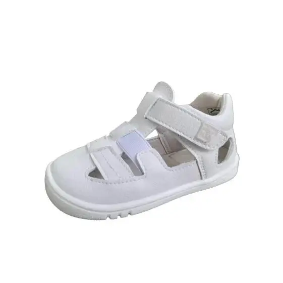 Sandalia respetuosa barefoot primeros pasos Pirufin Piruflex PF270-2 Blanco.Suela súper flexible de 3.5mm de grosor antideslizante y con DROP CERO que, junto a la planta totalmente plana y un contrafuerte prácticamente inexistente, permite gran libertad - 1