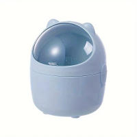 Mini Papelera Redonda De Plástico Durable Con Tapa Desmontable Estilo Cilíndrico Para Escritorio Diseño Lindo Y Compacto - details 3