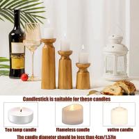 3PCS Soportes De Vela De Madera Natural Retro Para Boda Y Fiesta Decoración De Mesa Del Hogar Estilo Clásico Hechos a Mano - details 5