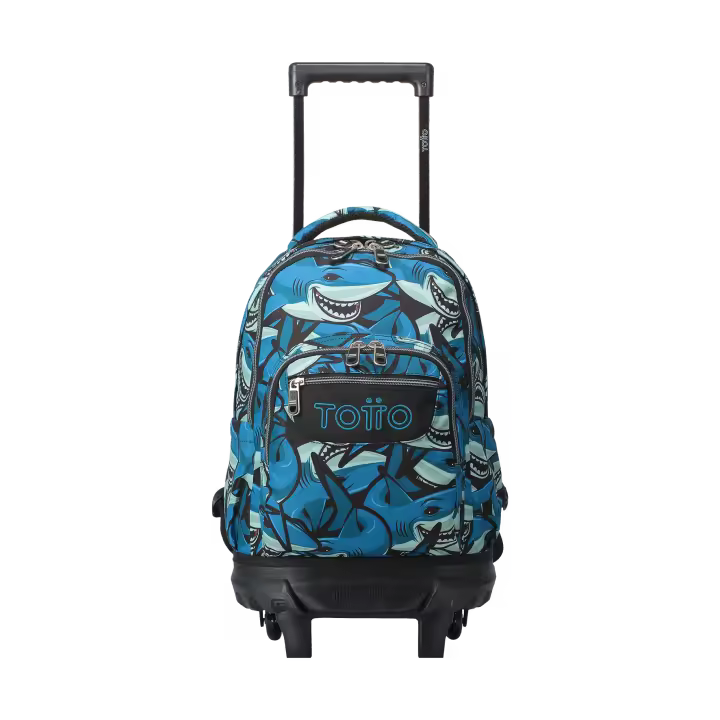 Mochila Escolar Pequeña con Ruedas Tiburones Resma - Totto España - 1