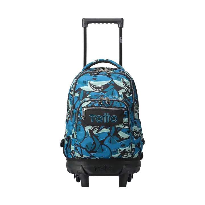 Mochila Escolar Pequeña con Ruedas Tiburones Resma - Totto España - 1