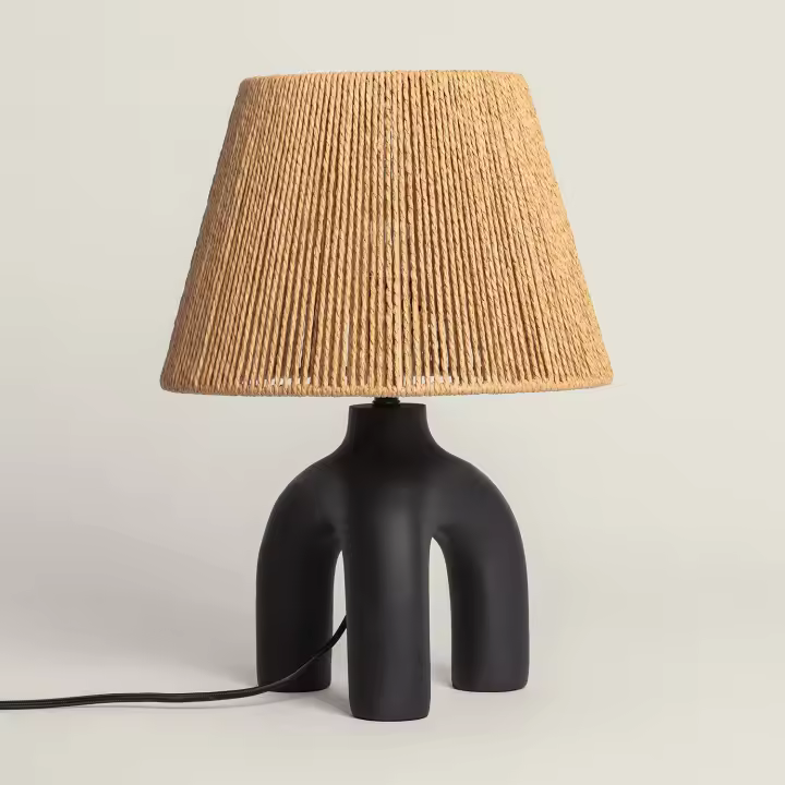 Lámpara de Mesa Papel Trenzado y Resina Otilia - 1