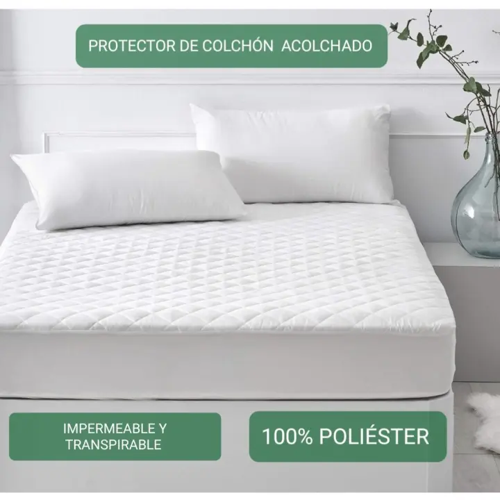 JIMENÉZ HOME Protector Colchón Impermeable y Transpirable Jimenéz Home - Acolchado y Confortable | Ajustable 30cm | Silencioso y Suave | Poliéster Lavable - 1