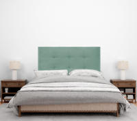 DHOME Cabecero Capitoné hasta el Suelo Cabezal 8cm tapizado ACUALINE Tela y Polipiel para Cama Dormitorio (Verde Agua Tela) - details 2