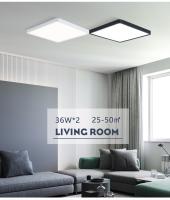 Luz De Techo Cuadrada Ultrafina 2.4cm 24W 36W 110V 220V Con Patrón De Madera Para Decoración De Habitaciones Dormitorio Sala De Estar Cocina - details 14