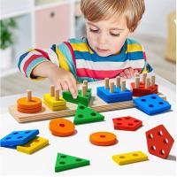 Juguete De Montessori De Madera Para Niños Y Bebés De 1 Año Habilidad Motor Fine De Pila De Empaque Y Juego De Alineación Juguete Educativo Para La Escuela Preescolar - details 1