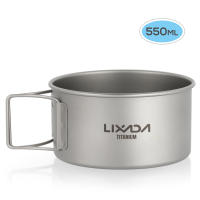 Bol De Titanio Lixada Con Manijas Plegables Contenedor De Alimentos Para Camping Y Senderismo Al Aire Libre Material De Titanio Capacidad 0.4L - details 12