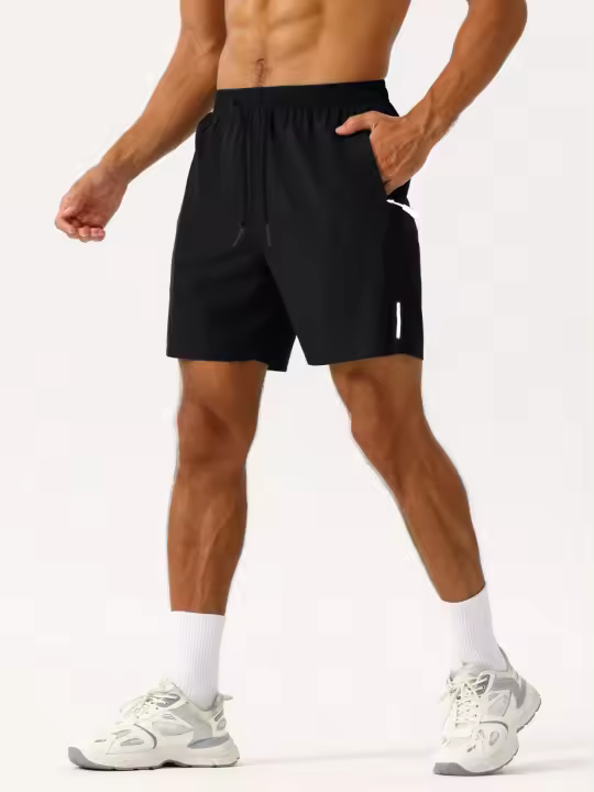 Shorts De Hombre Para Vacaciones De Playa Y Deporte Con Cintura Elástica Ajustable Y Secado Rápido Estilo Casual Verano - 1