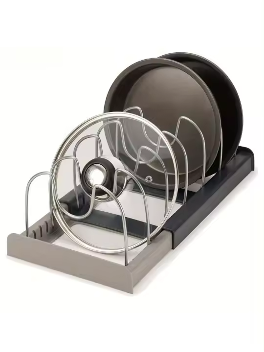 Organizador De Cajón Cocina Expansible Rack Para Sartenes Y Ollas Espacioso Y Ahorrador De Espacio En Armarios De Cocina Material PP Multicolor - 1