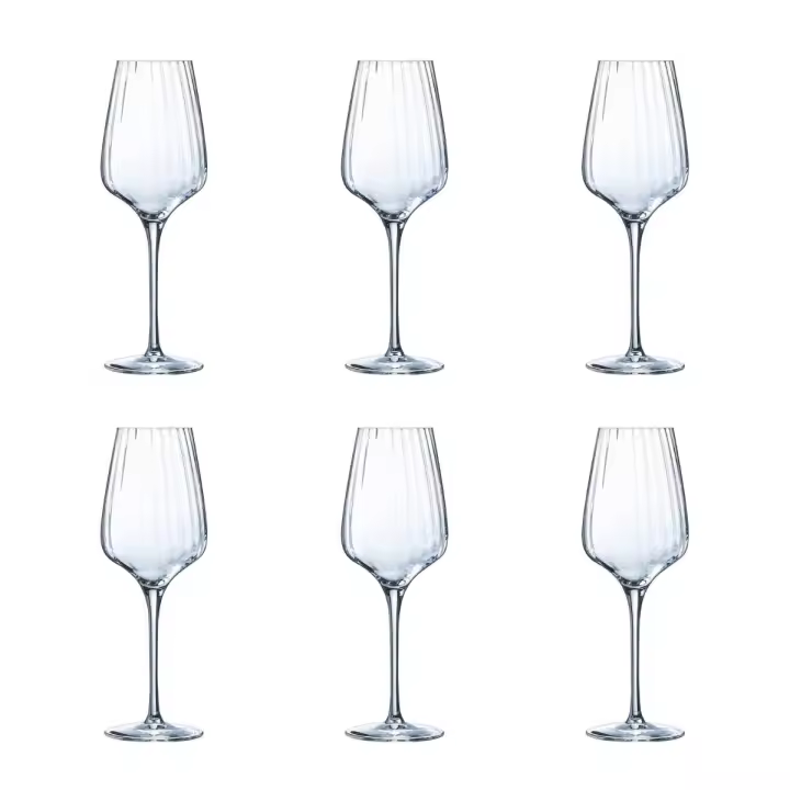Chef & Sommelier - Symetrie - Caja 6 Copas Vino Krysta 45CL Transparente Con Relieve Brillo Excepcional Ecológico Apto Frigorífico 6 Copas Facetadas Cristalin - 1