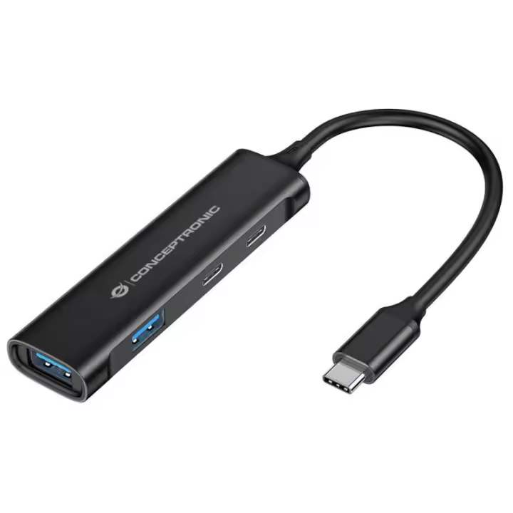 Conceptronic hub usb 3.0 usb-c/usb-a aluminum - 1