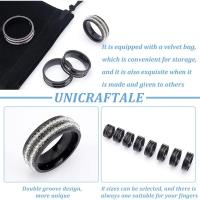 Anillos De Acero Inoxidable Sin Fin 16pcs 8 Tamaños Negro Doble Anillo Vacío Anillo De Banda Ancha Para Joyería - details 2
