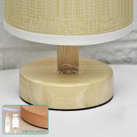 Lámpara Decorativa De Madera Sólida Con Telas LED USB 5V Luz Nocturna Ahorradora De Energía Para Lectura En La Mesa De Estudio De La Habitación - details 6
