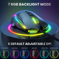 Ratón De Juego ONIKUMA Con Diseño Ergonómico Dinámico RGB Botones De Programación Ajustable 6400 DPI 7 Para Laptop PC Gamer - details 0