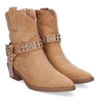 PuntoSalao Botines de tacón medio con tachuelas para mujer color beige YY-98 - Un Botín de Tacón para Mujer Estilo Campero Comodas y Elegantes con Hebilla Decorativa y Tachuelas Diseño Moderno y Versátil. - details 0