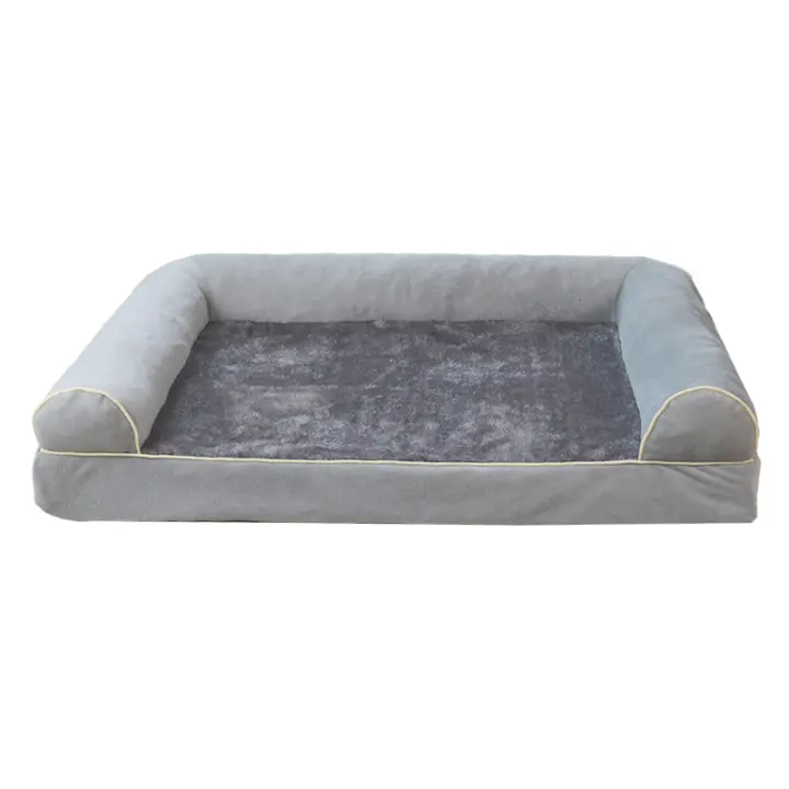 Sofá cama para perros de tres lados con funda extraordinaria y lavable, foro de alta calidad y base antideslizante, adecuado para perros pequeños, medianos y grandes, - 1