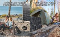 Panel solar portátil Flashfish SP18V 100W con conector 4 en 1, doble salida USB portátil y plegable, compatible con la mayoría de las estaciones de energía para camping, viajes en furgoneta y RV al aire libre - details 0
