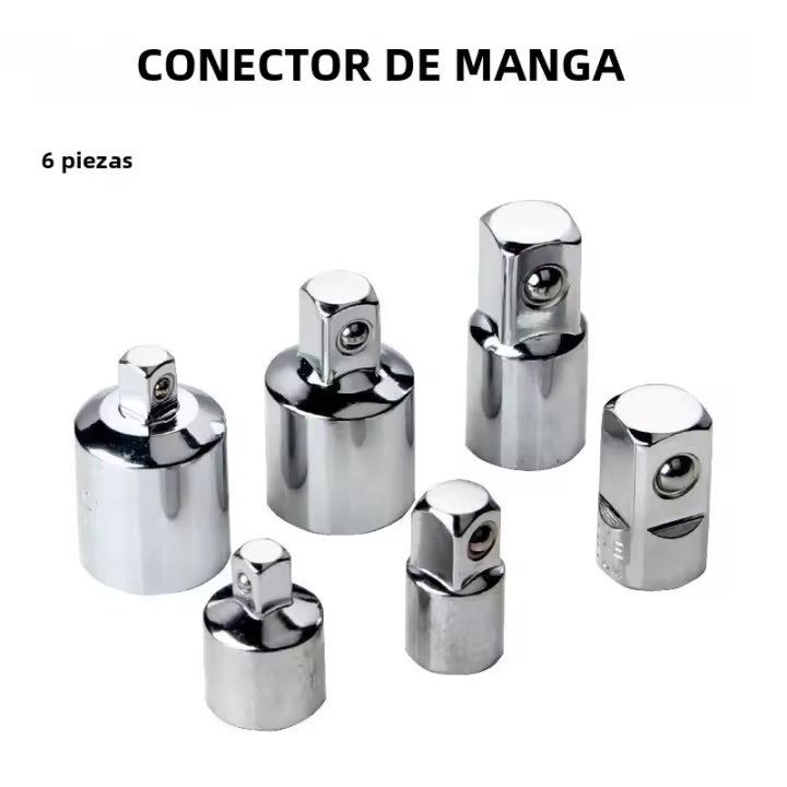 Adaptador De Llave De Eje En Acero Cromo Vanadio 1/4" 3/8" 1/2" Conversor De Juego De Llaves Para Herramientas De Jardín - 1