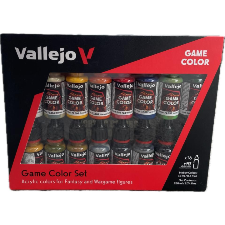 GAME COLOR VALLEJO SET: Introducción - 16 Hobby Colors Acrílicos