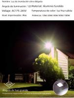 Lámpara De Inundación LED IP66 Impermeable 10W 20W 30W 50W 100W AC 220V Con Reflectores Para Calles Jardines Y Exterior - details 3