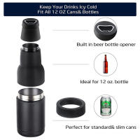 Contenedor De Cerveza Con Abrebotellas Y Aislante De Botella Y Lata Doble Capa Para Hombres Regalo Eco-amigable De Acero Inoxidable - details 0