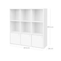 Estantería blanca de madera con 6 cubos y 3 cajones, biblioteca para hogar u oficina, ideal para libros, salón comedor - details 3